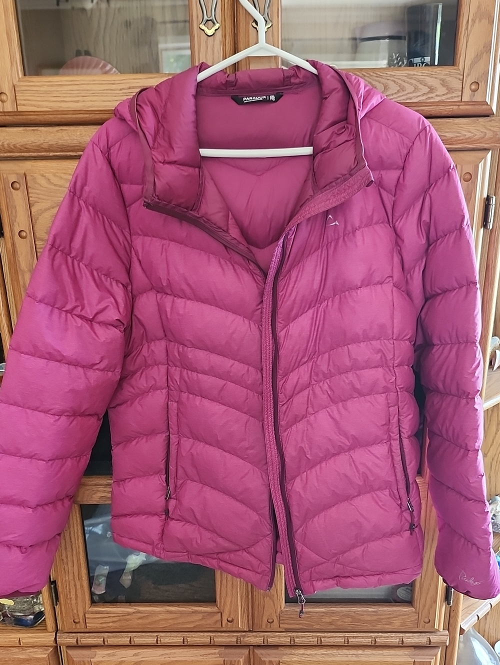 Paradox Women's Magenta Quilted Hooded Puffer Jacket